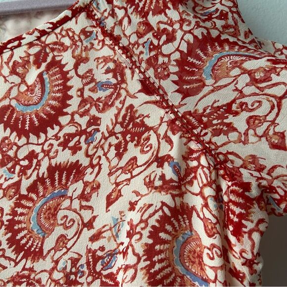 Tory Burch Red and White Floral Blouse - Picture 7 of 13